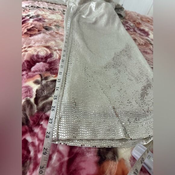 AK ANNE KLEIN WOMENS PETITE Silver Sequin PULL ON Pant NWT - Picture 11 of 11